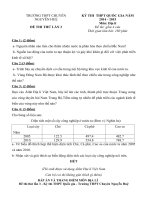 Đề thi thử vào lớp 10 môn Địa lý lần 3 năm 2015 trường THPT Chuyên Nguyễn Huệ, Hà Nội