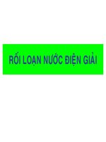 RỐI LOẠN NƯỚC  ĐIỆN GIẢI