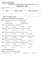 Đề kiểm tra cuối năm môn Toán lớp 5 năm học 2014-2015 trường Tiểu học Kim Hoa B, Hà Nội
