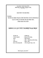 Đánh giá hiện trạng môi trường nước sinh hoạt tại xã Thuận Thành, huyện Phổ Yên, tỉnh Thái Nguyên.
