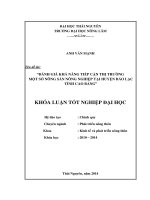 Đánh giá khả năng tiếp cận thị trường của một số nông sản nông nghiệp tại huyện Bảo Lạc-tỉnh Cao Bằng.