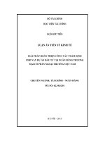 Giải pháp hoàn thiện công tác thẩm định cho vay dự án đầu tư tại NHTM cổ phần Ngoại thương Việt Nam