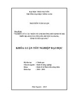 Nghiên cứu các nhân tố ảnh hưởng đến kinh tế hộ trên địa bàn xã Côn Lôn, huyện Na Hang, tỉnh Tuyên Quang.