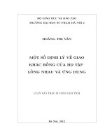 Một số định lý về giao khác rỗng của họ tập lồng nhau và ứng dụng