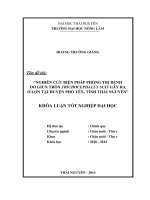 Nghiên cứu biện pháp phòng trị bệnh do giun tròn Trichocephalus suis gây ra ở lợn tại huyện Phổ Yên, tỉnh Thái Nguyên.