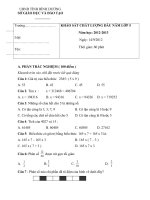 Đề thi khảo sát chất lượng đầu năm lớp 5 tỉnh Bình Dương năm 2012 - 2013