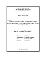 Vai trò của phụ nữ trong phát triển kinh tế hộ gia đình tại xã Động Đạt huyện Phú Lương tỉnh Thái Nguyên.
