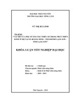 Vai trò của phụ nữ dân tộc thiểu số trong phát triển kinh tế hộ tại xã Hoàng Đồng - thành phố Lạng Sơn - tỉnh Lạng Sơn.
