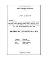 Đánh giá thực trạng cơ sở hạ tầng và xây dựng phương án quy hoạch theo Bộ tiêu chí Quốc gia về nông thôn mới tại xã Phú Thượng - huyện Võ Nhai - tỉnh Thái Nguyên giai đoạn 2013 - 2020.