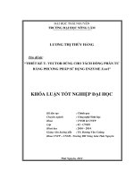 Thiết kế t - vector dùng cho tách dòng phân tử bằng phương pháp sử dụng enzyme xcmi