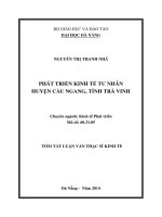Phát triển kinh tế tư nhân huyện cầu ngang, tỉnh trà vinh