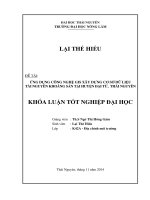 Ứng dụng công nghệ GIS xây dựng cơ sở dữ liệu tài nguyên khoáng sản tại huyện Đại Từ - Thái Nguyên.