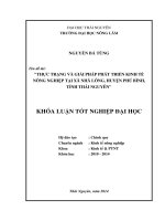 Thực trạng và giải pháp phát triển kinh tế nông nghiệp tại xã Nhã Lộng – huyện Phú Bình – tỉnh Thái nguyên.