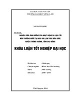 Nghiên cứu ảnh hưởng của hoạt động du lịch tới môi trường nước tại khu du lịch thác Bản Giốc huyện Trùng Khánh, tỉnh Cao Bằng.