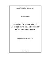 Nghiên cứu tính chất từ và nhiệt dung của khí điện tử tự do trong kim loại