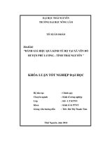 Đánh giá hiệu quả kinh tế hộ tại Xã Yên Đổ - Huyện Phú Lương – Tỉnh Thái Nguyên.