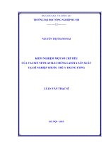 Kiểm nghiệm một số chỉ tiêu của vacxin Newcastle chủng Lasota sản xuất tại xí nghiệp thuốc thú y Trung ương