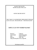 Thực trạng và giải pháp phát triển kinh tế nông hộ tại xã Văn Lăng – huyện Đồng Hỷ - tỉnh Thái Nguyên.