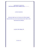 Đánh giá hiệu quả sử dụng đất nông nghiệp theo hướng sản xuất hàng hoá Huyện Tiện Lãng, Thành phố Hải Phòng