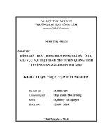 Đánh giá thực trạng biến động giá đất ở tại khu vực nội thị thành phố Tuyên Quang giai đoạn 2011-2013.