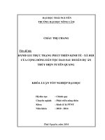Đánh giá thực trạng phát triển kinh tế - xã hội của cộng đồng dân tộc Dao sau di dân Dự án thủy điện Tuyên Quang.
