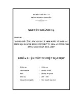 Đánh giá công tác quản lý nhà nước về đất đai trên địa bàn xã Hồng Việt - huyện Hòa An - tỉnh Cao Bằng giai đoạn 2010-2013.