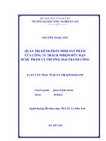 Quản trị kênh phân phối sản phẩm của công ty trách nhiệm hữu hạn dược phẩm và thương mại thành công