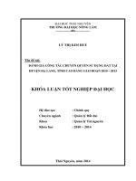 Đánh giá công tác chuyển quyền sử dụng đất tại huyện Hạ Lang - tỉnh Cao Bằng giai đoạn 2010 - 2013.