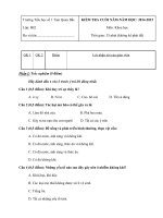 Đề kiểm tra cuối học kì 2 môn Khoa học lớp 4 năm học 2014-2015 trường Tiểu học Số 1 Bắc Tam Quan, Bình Định