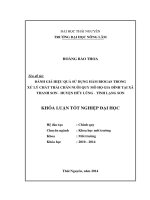 Đánh giá hiệu quả sử dụng hầm Biogas trong xử lý chất thải chăn nuôi quy mô hộ gia đình tại xã Thanh Sơn - huyện Hữu Lũng - tỉnh Lạng Sơn.