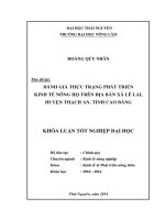Đánh giá thực trạng phát triển kinh tế nông hộ trên địa bàn xã Lê Lai – huyện Thạch An – tỉnh Cao Bằng.