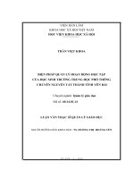 Biện pháp quản lý hoạt động học tập của học sinh trường trung học phổ thông Chuyên Nguyễn Tất Thành tỉnh Yên Bái