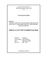 Đánh giá công tác cấp giấy chứng nhận quyền sử dụng đất của thành Phố Vĩnh Yên - tỉnh Vĩnh Phúc giai đoạn 2010 - 2013.