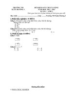 Đề thi khảo sát chất lượng Lớp 1 - Trường TH Xuân Hương tỉnh Bắc Giang