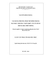 Vận dụng phương pháp mô hình trong dạy học chương Chất khí Vật lí lớp 10 Trung học Phổ thông