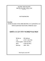 Đánh giá khả năng sinh trưởng của lợn rừng lai nuôi tại huyện Ngân Sơn, tỉnh Bắc Kạn.