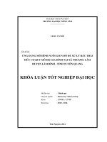 Ứng dụng mô hình nuôi giun đỏ để xử lý rác thải hữu cơ quy mô hộ gia đình tại xã Thượng Lâm - Huyện Lâm Bình - Tỉnh Tuyên Quang.