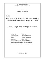 Quy hoạch sử dụng đất phường Pom Hán – TP Lào Cai giai đoạn 2015 - 2020.