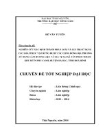 Nghiên cứu xác định thành phần loài và giá trị sử dụng các loài thực vật rừng được các cộng đồng địa phương sử dụng làm hương liệu và gia vị tại xã Tân Pheo thuộc khu BTTN Phu Canh, huyện Đà Bắc, tỉnh Hoà Bình.