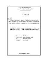 Nghiên cứu thực trạng và đề xuất một số giải pháp chủ yếu nhằm xoá đói giảm nghèo cho người dân tại xã Đoàn Kết, Huyện Đà Bắc, Tỉnh Hòa Bình.