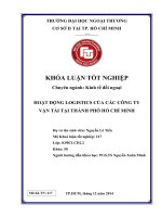 HOẠT ĐỘNG LOGISTICS CỦA CÁC CÔNG TY  VẬN TẢI TẠI THÀNH PHỐ HỒ CHÍ MINH