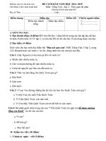 Đề kiểm tra cuối học kì 2 môn Tiếng Việt lớp 2 năm học 2014-2015 trường Tiểu học Kim Bài, Hà Nội