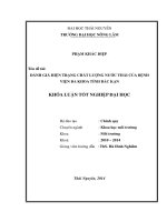 Đánh giá hiện trạng chất lượng nước thải của bệnh viện Đa khoa tỉnh Bắc Kạn.
