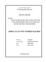 Đánh giá hiện trạng chất lượng nước thải làng nghề chế biến thủy sản xã Thụy Hải, huyện Thái Thụy, tỉnh Thái Bình.