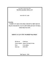 Nghiên cứu khả năng phục hồi rừng trên một số trạng thái rừng tại xã Liên Minh- huyện Võ Nhai - Tỉnh Thái Nguyên.