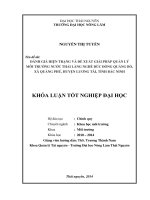 Đánh giá hiện trạng và đề xuất giải pháp quản lý môi trường nước thải làng nghề đúc đồng Quảng Bố, xã Quảng Phú, huyện Lương Tài, tỉnh Bắc Ninh.