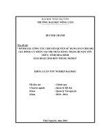 Đánh giá công tác chuyển quyền sử dụng đất cho hộ gia đình, cá nhân tại thị trấn Hàng Trạm - huyện Yên Thủy - tỉnh Hòa Bình giai đoạn 2010- 4 2014.