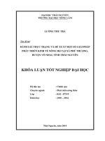 Đánh giá thực trạng và đề xuất một số giải pháp phát triển kinh tế nông hộ tại xã Phú Thượng, huyện Võ Nhai, tỉnh Thái Nguyên.