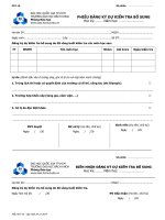 Phiếu đăng ký dự kiểm tra bổ sung (Trường ĐH Bách khoa_ĐH Quốc gia TP.HCM)