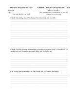 Đề kiểm tra học kì 2 môn Vật Lý lớp 6 năm 2015 trường THCS Hoàng Việt, Lạng Sơn